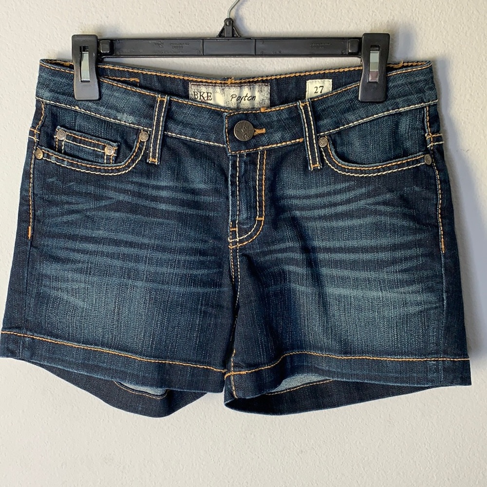 BKE Payton Dark Wash Denim Shorts - Blue